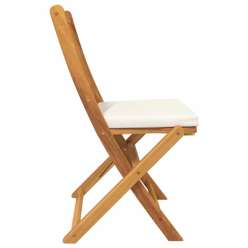 Sammenklappelig stol med pude 4 pcs Hvid 49 x 57.5 x 92cm