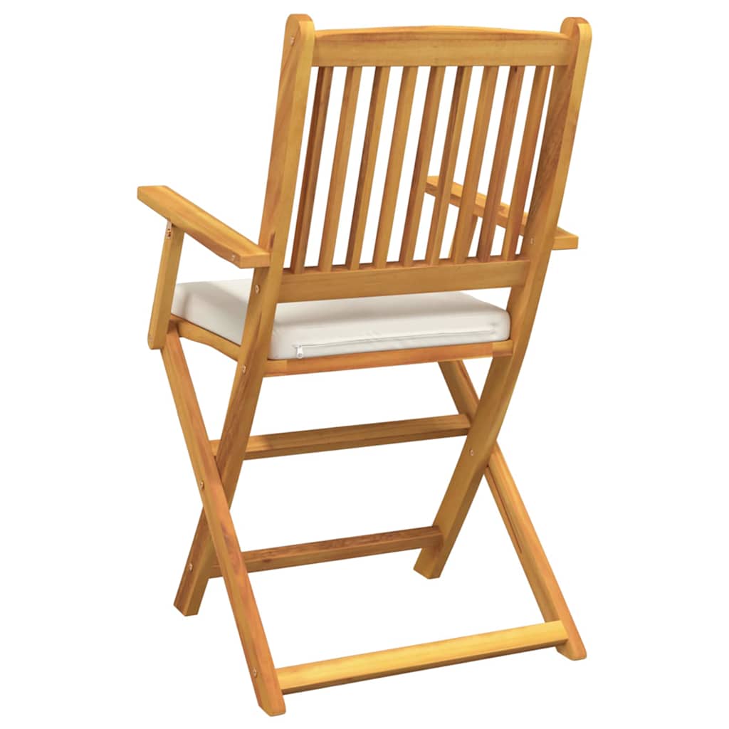 Sammenklappelig stol med pude 4 pcs Hvid 49 x 57.5 x 92cm