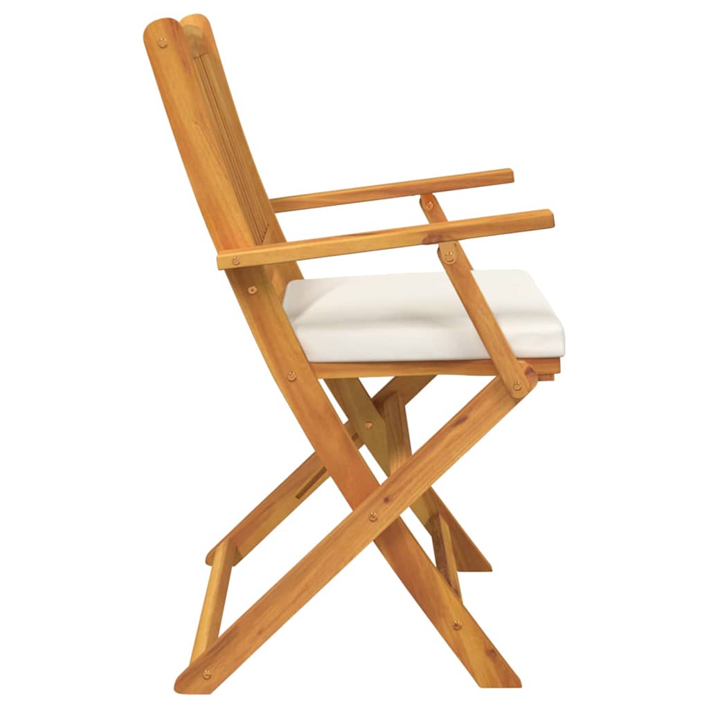Sammenklappelig stol med pude 4 pcs Hvid 49 x 57.5 x 92cm