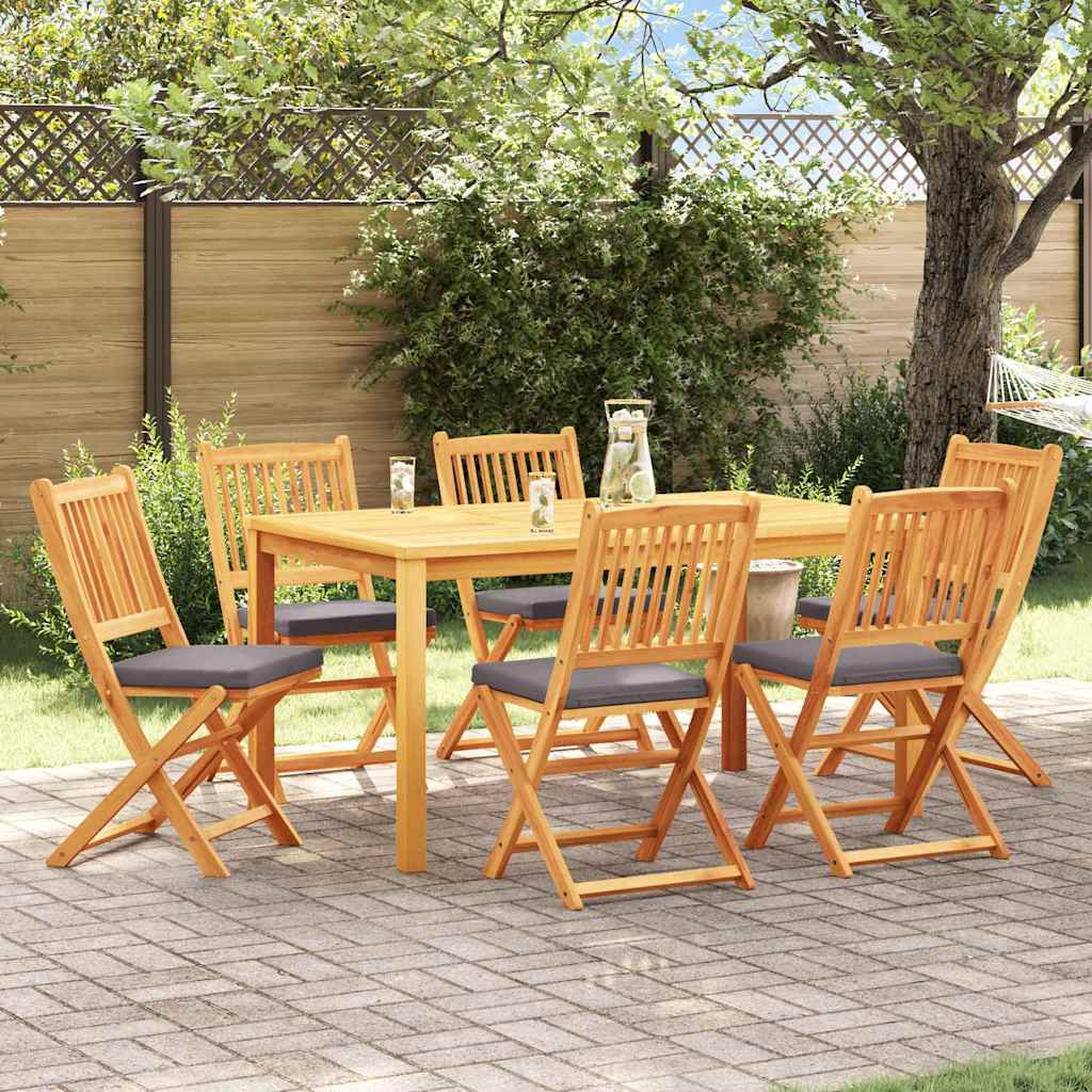 Sammenklappelig stol med pude 6 pcs Grå 49 x 57.5 x 92cm