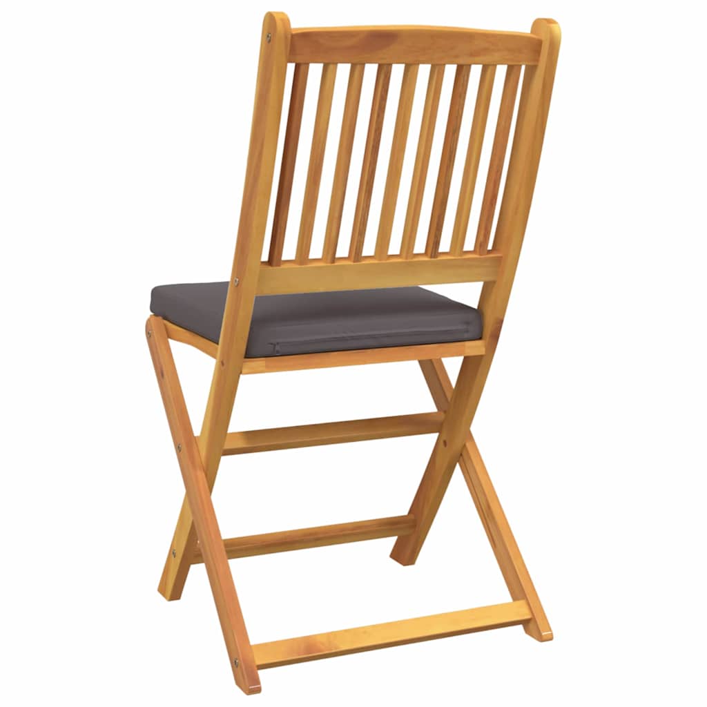 Sammenklappelig stol med pude 6 pcs Grå 49 x 57.5 x 92cm