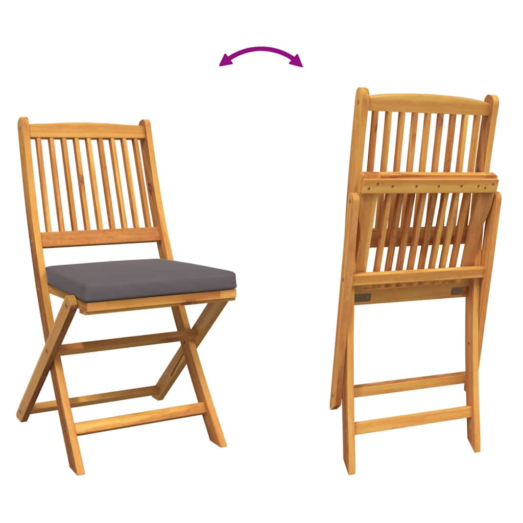 Sammenklappelig stol med pude 6 pcs Grå 49 x 57.5 x 92cm