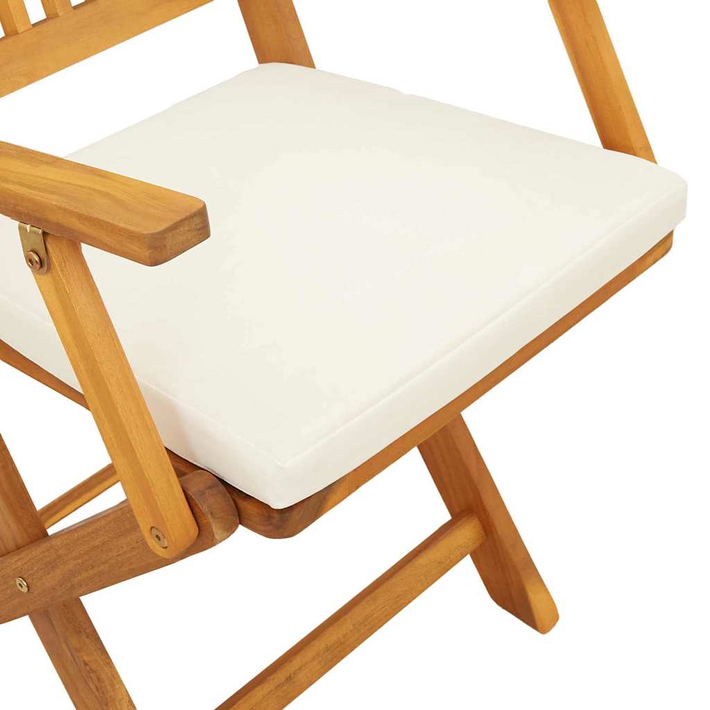 Sammenklappelig stol med pude 6 pcs Hvid 49 x 57.5 x 92cm