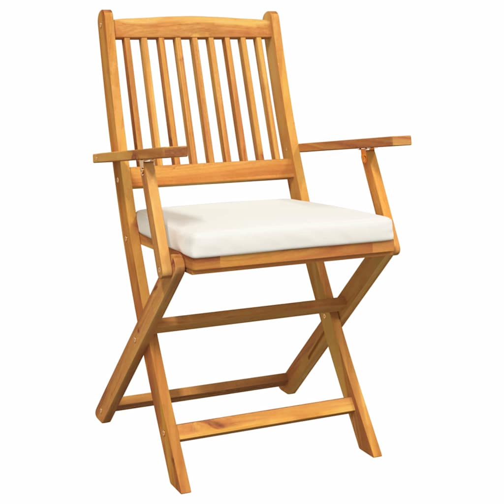 Sammenklappelig stol med pude 6 pcs Hvid 49 x 57.5 x 92cm