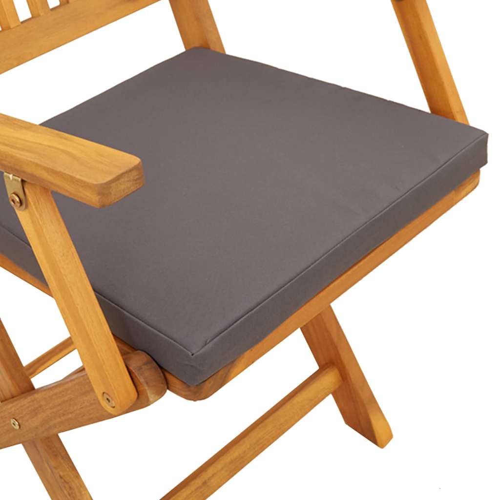 Sammenklappelig stol med pude 6 pcs Grå 49 x 57.5 x 92cm