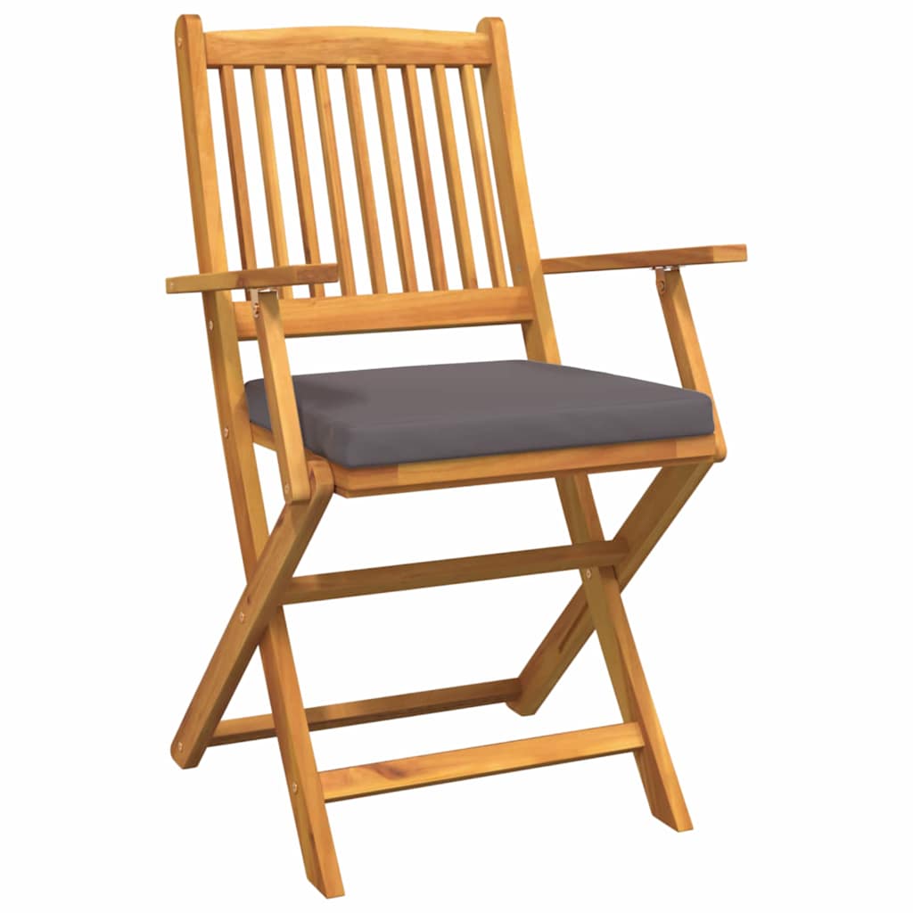 Sammenklappelig stol med pude 6 pcs Grå 49 x 57.5 x 92cm