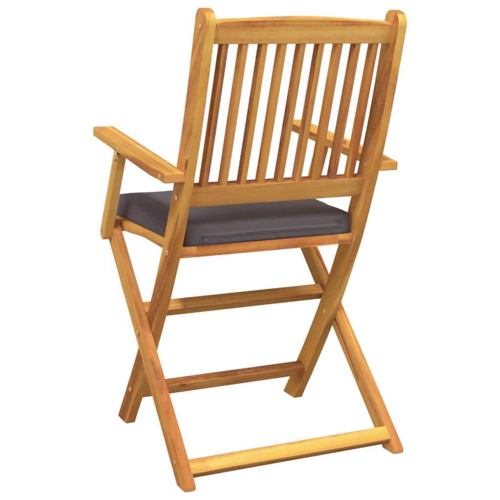 Sammenklappelig stol med pude 6 pcs Grå 49 x 57.5 x 92cm