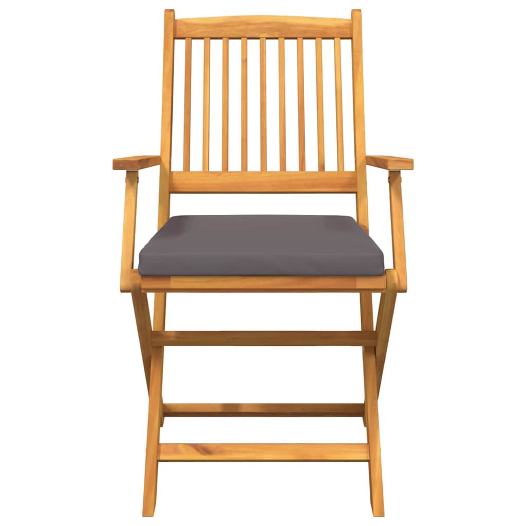 Sammenklappelig stol med pude 6 pcs Grå 49 x 57.5 x 92cm