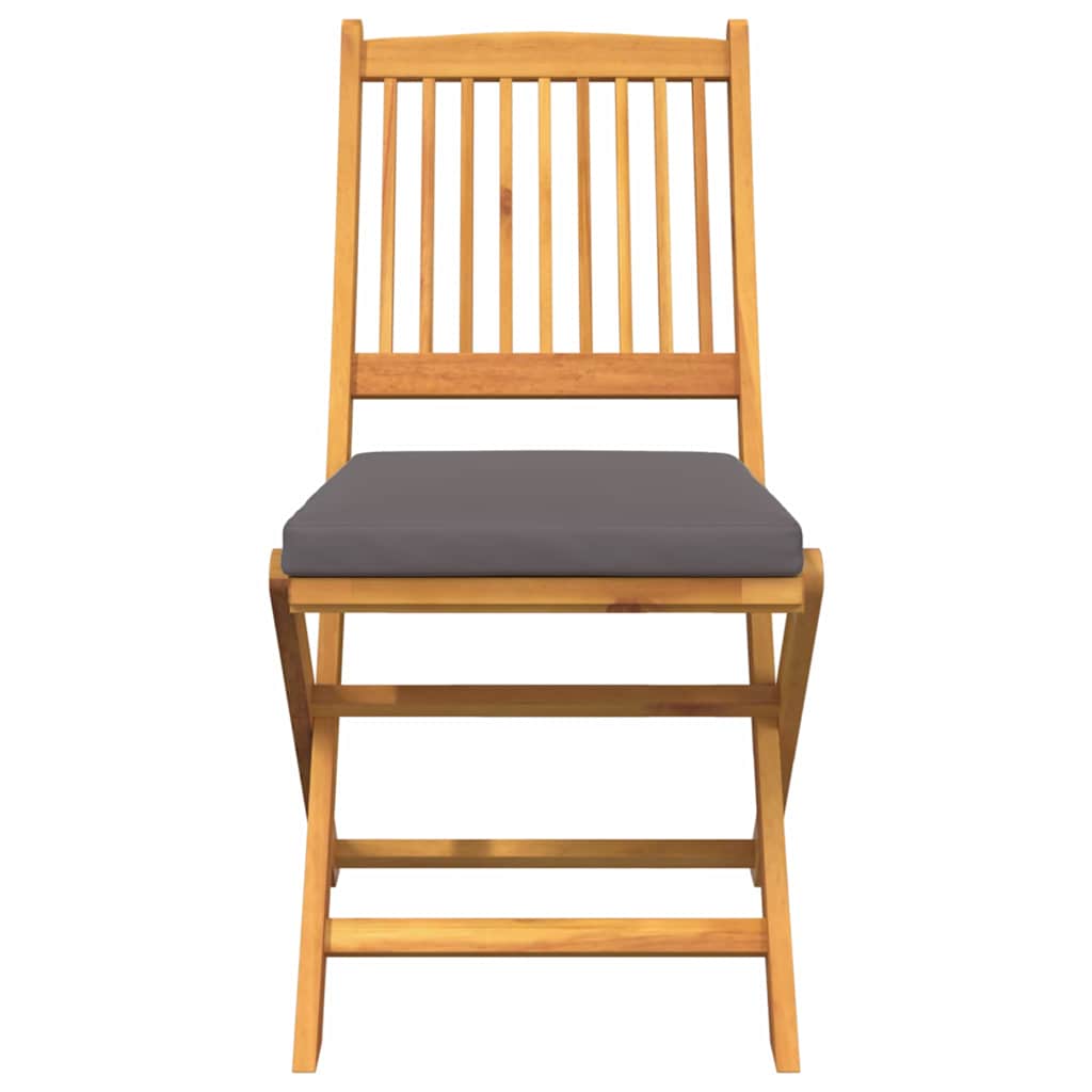 Sammenklappelig stol med pude 8 pcs Grå 49 x 57.5 x 92cm