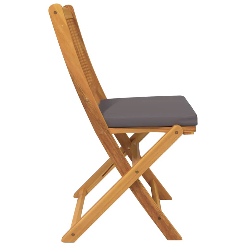 Sammenklappelig stol med pude 8 pcs Grå 49 x 57.5 x 92cm