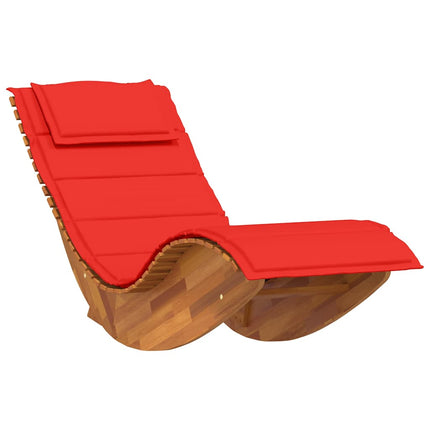 Solstol med pude 2-person 2 pcs Brun Massivt Akacietræ