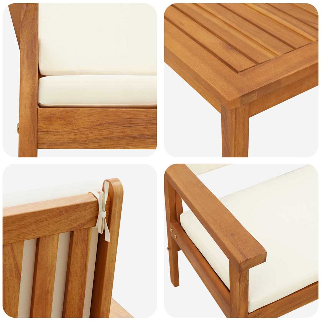 Havesofa Sæt 4 pcs Brun 120 x 65,5 x 79 cm Massivt Akacietræ