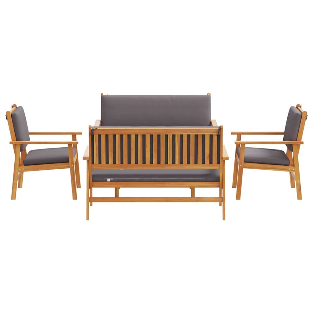 Havesofa Sæt 5 pcs Brun Massivt Akacietræ