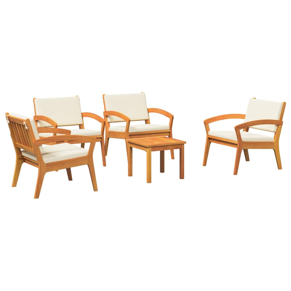 Bistrosæt med pude 5 pcs Brun Polyester