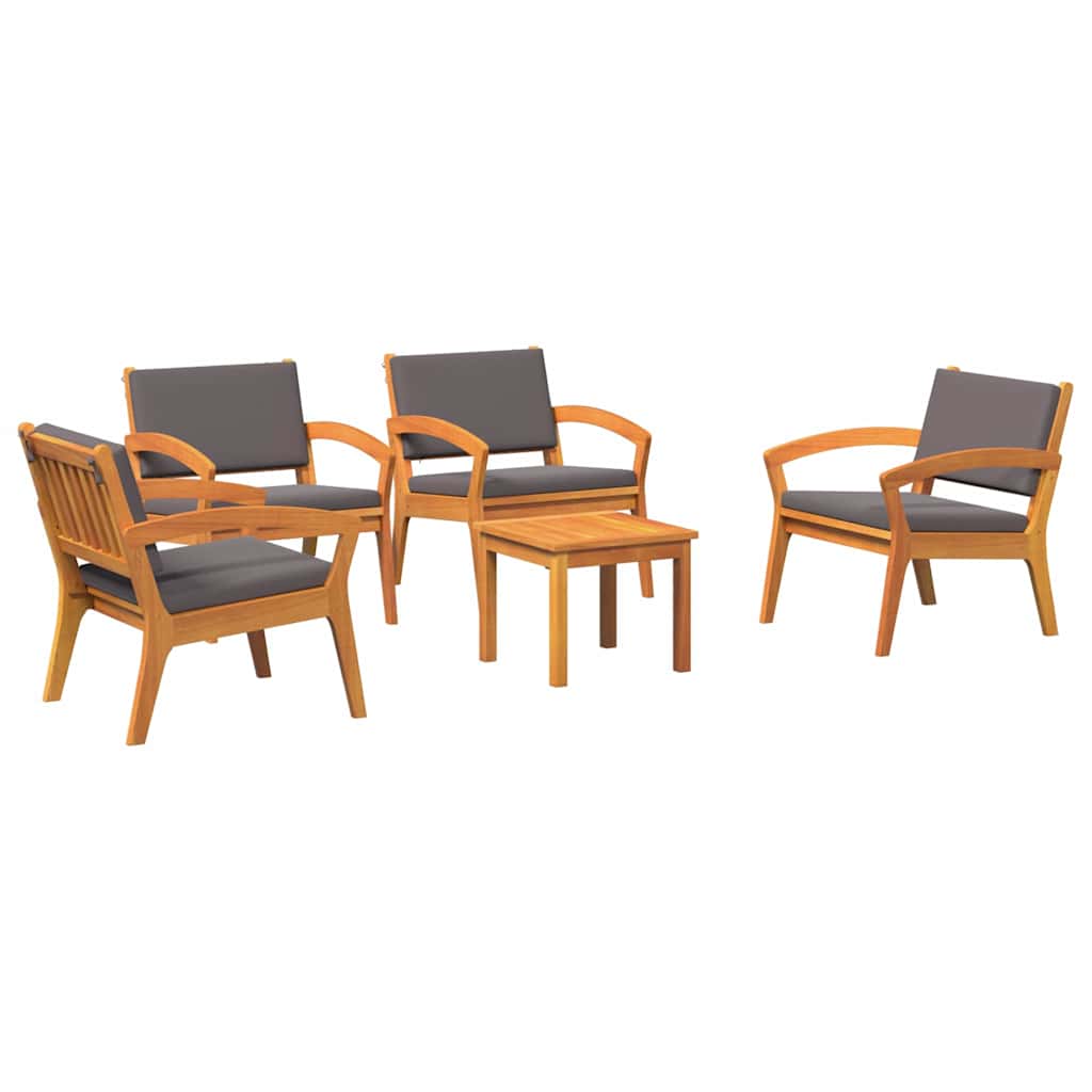 Bistrosæt med pude 5 pcs Brun Polyester