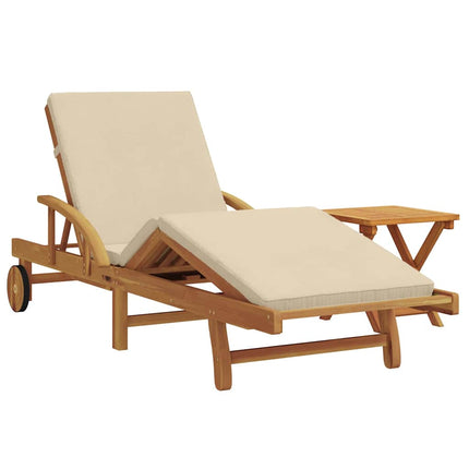Solstol 2 stk. Massivt Akacietræ Beige