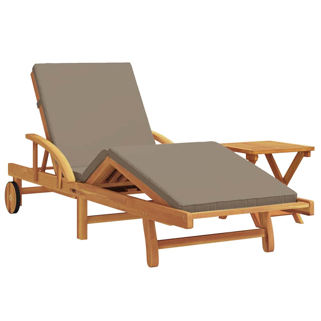Solstol 2 pcs Gråbrun 200 x 67 x 84 cm Massivt Akacietræ