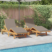 Solstol 3 pcs Gråbrun 200 x 67 x 84 cm Massivt Akacietræ