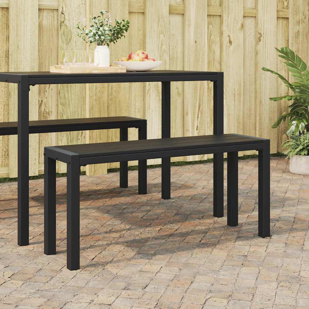 Havebænk Sort 100 x 28 x 45 cm Stål