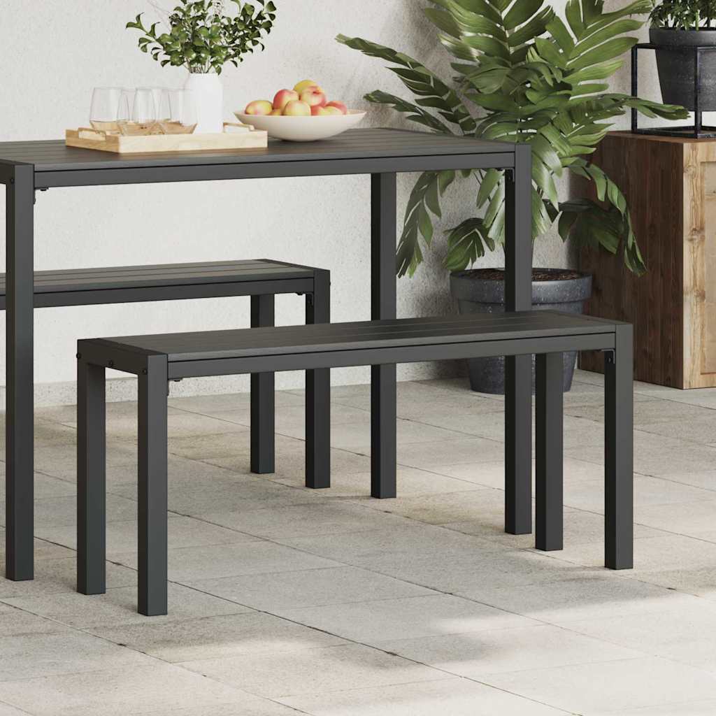 Havebænk Sort 100 x 28 x 45 cm Stål