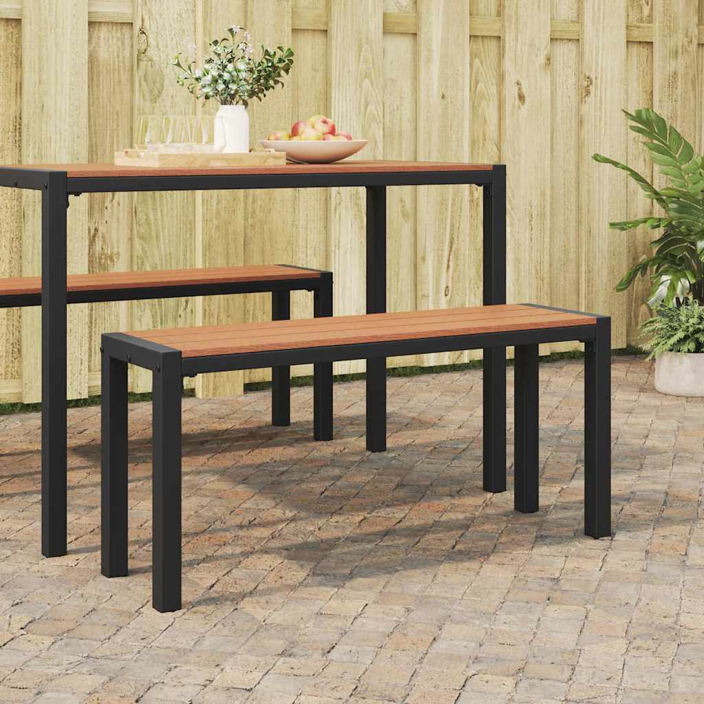 Havebænk Brun 100 x 28 x 45 cm Stål