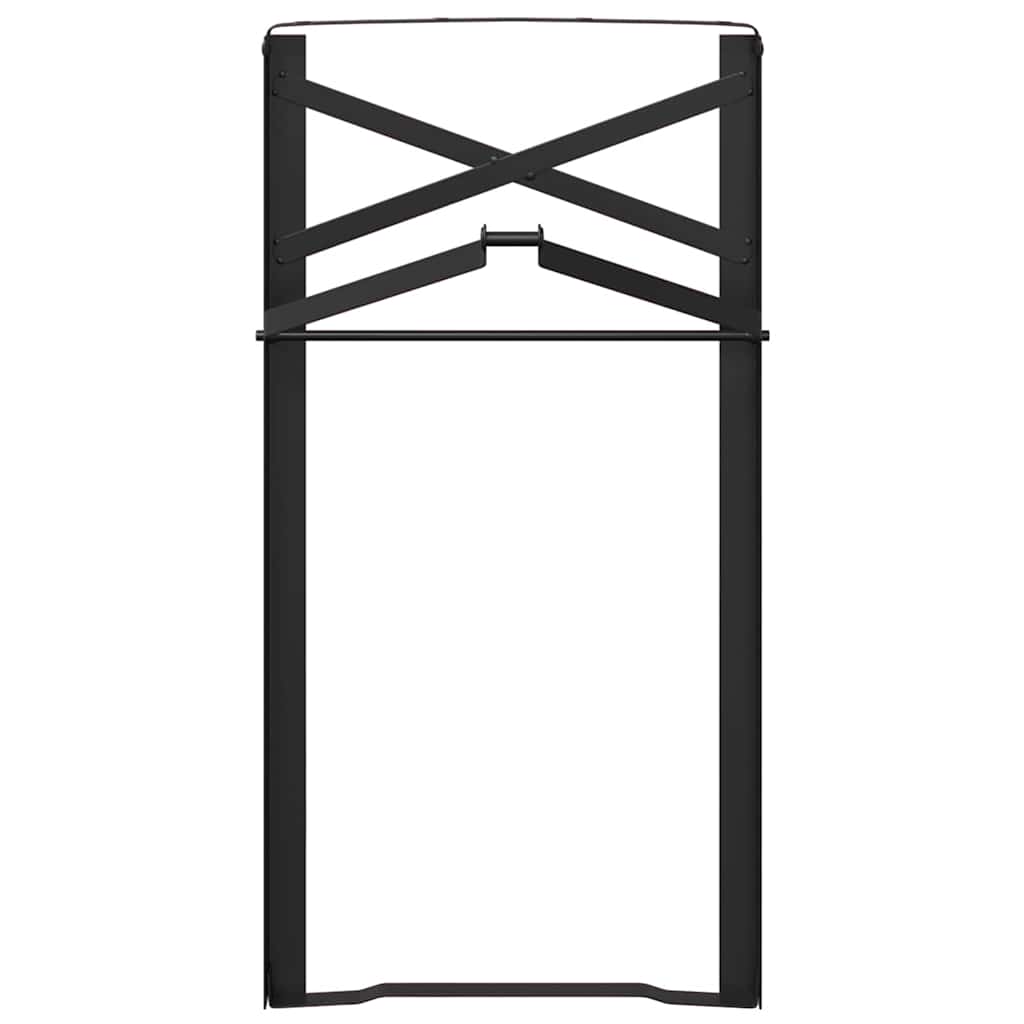 Øl Bordben 2 pcs Sort 39 x 3 x 75 cm Pulverlakeret stål