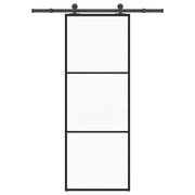 skydedør med hardwaresæt 76x205 cm sikkerhedsglas aluminium