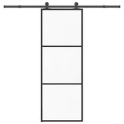 skydedør med hardwaresæt 76x205 cm sikkerhedsglas aluminium