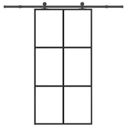 skydedør m. monteringssæt 102x205cm sikkerhedsglas og aluminium