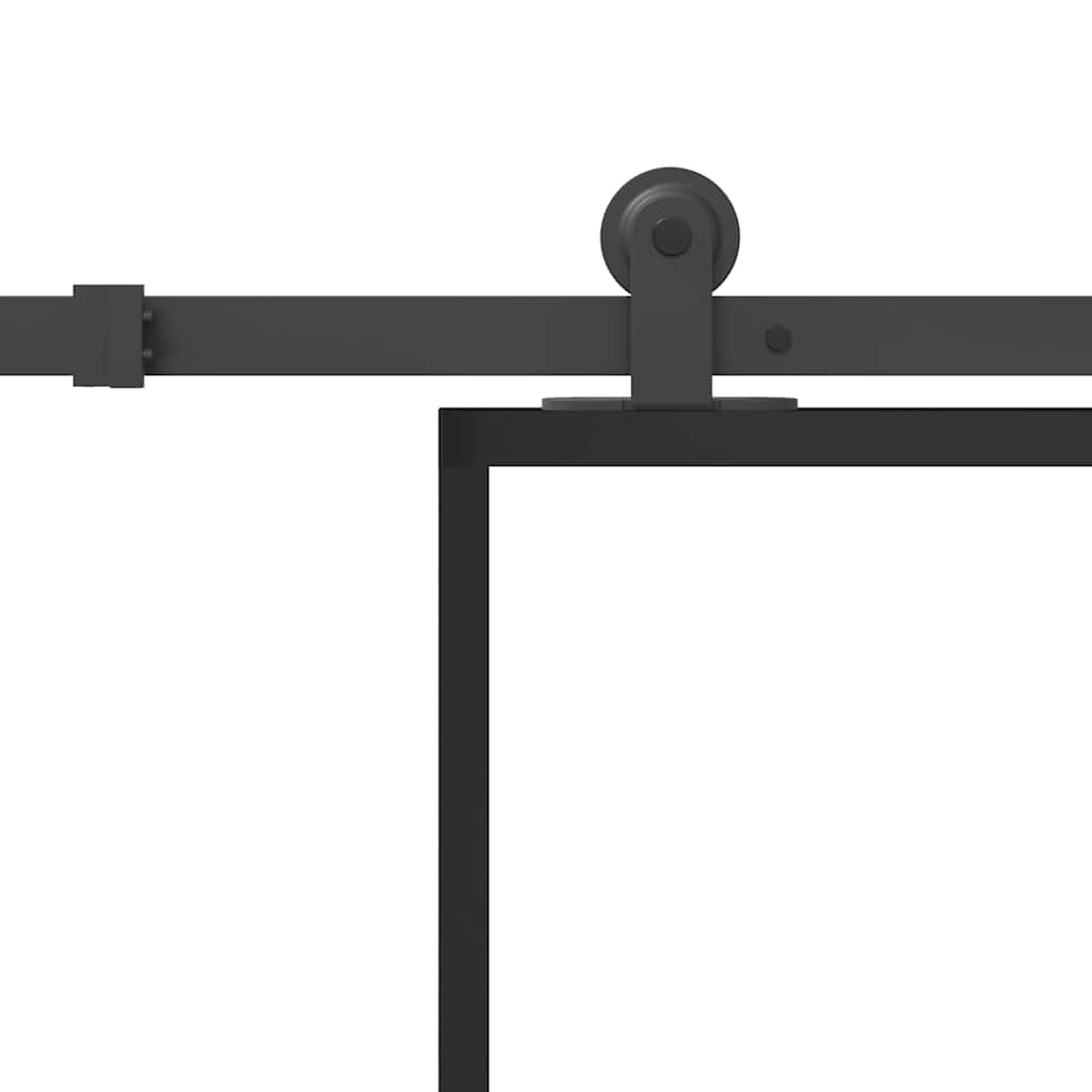 skydedør med hardwaresæt 90x205 cm sikkerhedsglas aluminium
