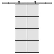 skydedør med hardwaresæt 102,5x205 cm sikkerhedsglas aluminium