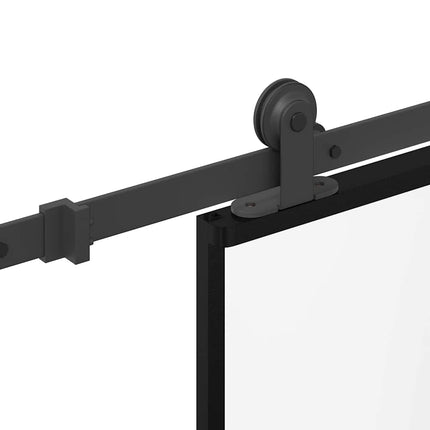 skydedør med hardwaresæt 102,5x205 cm sikkerhedsglas aluminium