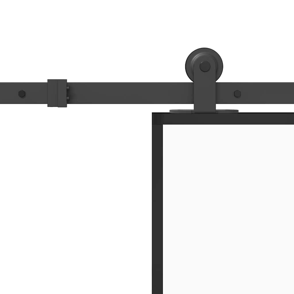 skydedør med hardwaresæt 102,5x205 cm sikkerhedsglas aluminium
