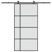 skydedør med hardwaresæt 102,5x205 cm sikkerhedsglas aluminium