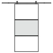 skydedør med hardwaresæt 102,5x205 cm hærdet glas og aluminium