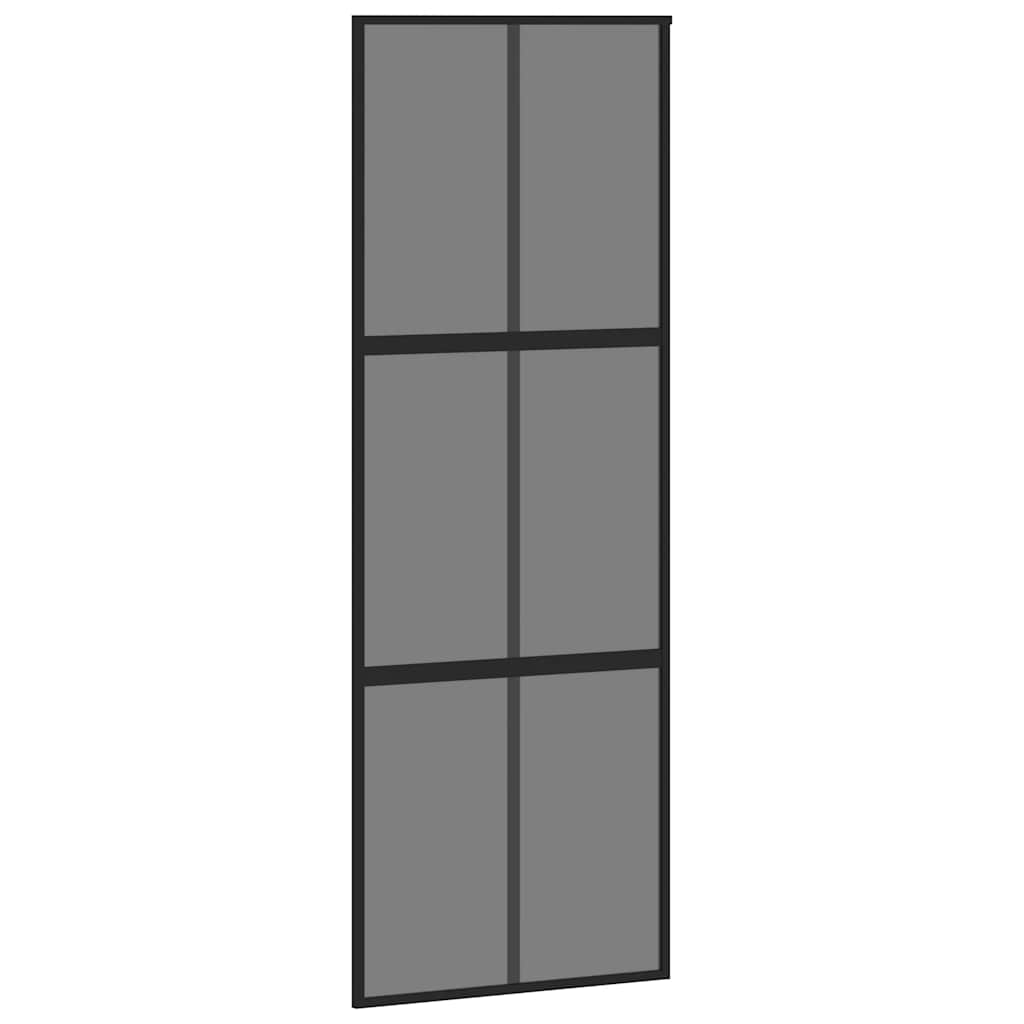 skydedør med hardwaresæt 76x205 cm hærdet glas og aluminium