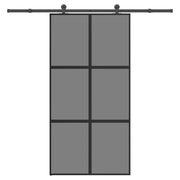 skydedør med hardwaresæt 102,5x205 cm hærdet glas og aluminium