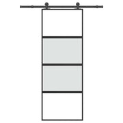 skydedør med hardwaresæt 76x205 cm hærdet glas og aluminium
