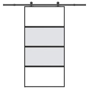 skydedør med hardwaresæt 102,5x205 cm hærdet glas og aluminium