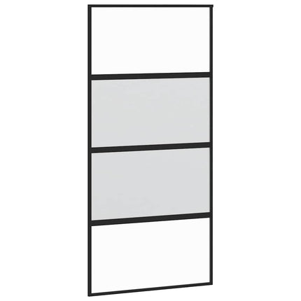 skydedør med hardwaresæt 102,5x205 cm hærdet glas og aluminium