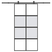skydedør med hardwaresæt 102,5x205 cm hærdet glas og aluminium