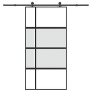 skydedør med hardwaresæt 102,5x205 cm hærdet glas og aluminium