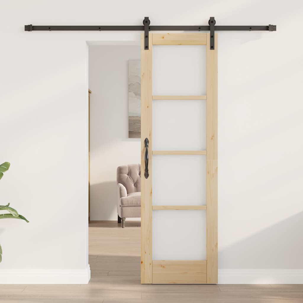 Skydedør ORKDAL Naturlig og sort 61 x 198,5 cm