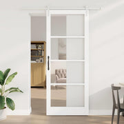 Skydedør ORKDAL Hvid 93 x 232 cm Massivt fyrretræ og glas