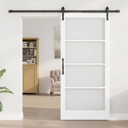 Skydedør ORKDAL Hvid 93 x 202 cm Massivt fyrretræ og glas