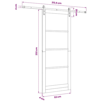 Skydedør Andet ORKDAL Brun 93 x 232 cm