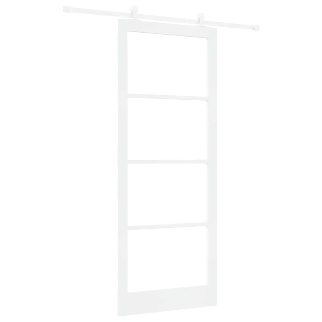 Skydedør ORKDAL Hvid 93 x 232 cm Massivt fyrretræ og glas