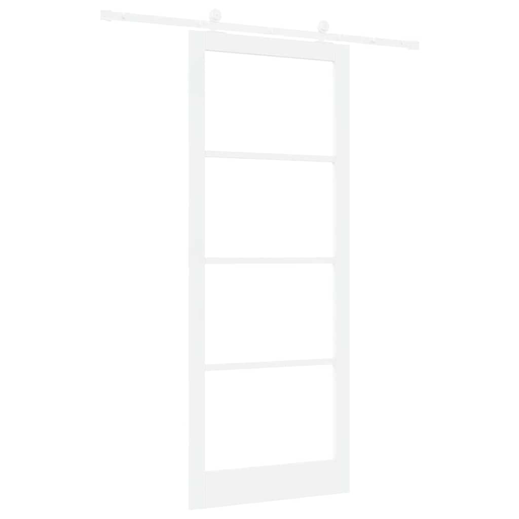 Skydedør ORKDAL Hvid 93 x 232 cm Massivt fyrretræ og glas