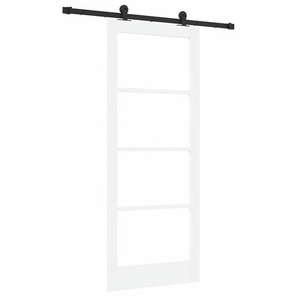 Skydedør ORKDAL Hvid 83 x 202 cm Massivt fyrretræ og glas