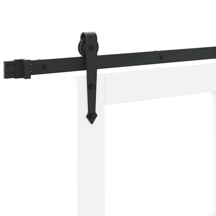 Skydedør 83 x 211 cm Massivt fyrretræ og glas Hvid
